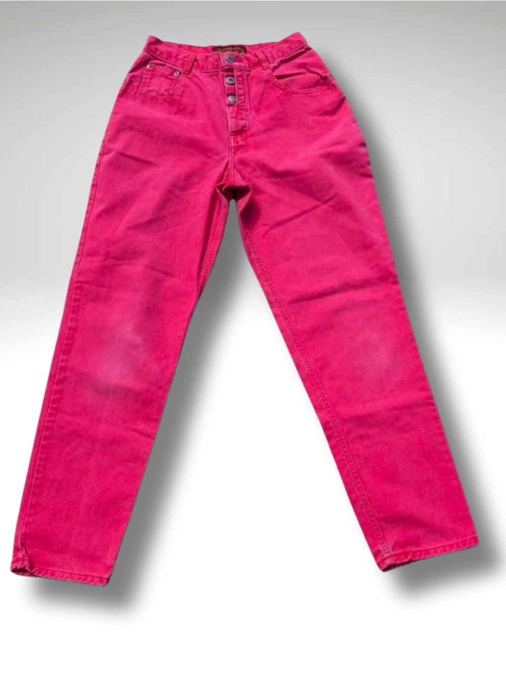 VTG Bonjour faded red high waisted tapered jeans size 24